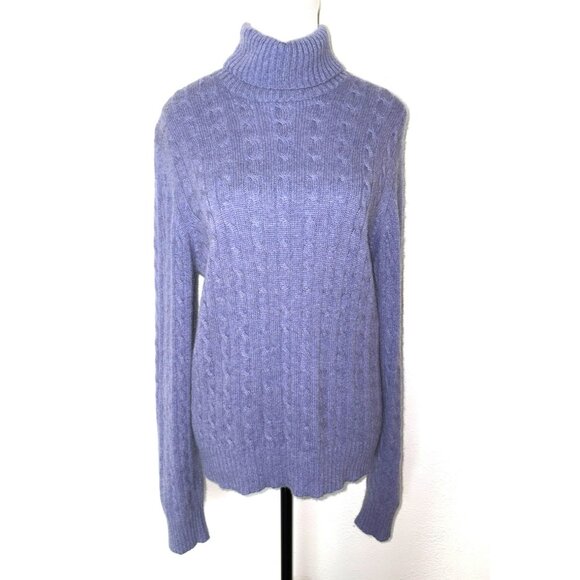 Charter Club 2-Ply Cashmere Light Purple Sweater Size L - Picture 1 of 5